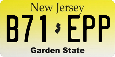 NJ license plate B71EPP