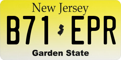 NJ license plate B71EPR