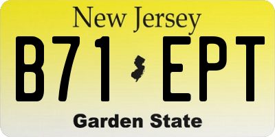 NJ license plate B71EPT