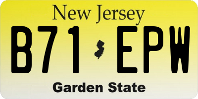 NJ license plate B71EPW