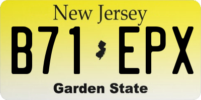NJ license plate B71EPX