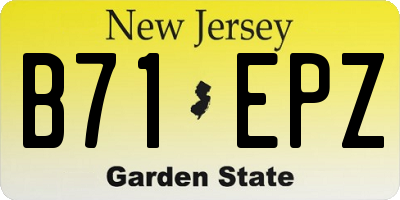 NJ license plate B71EPZ