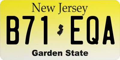 NJ license plate B71EQA