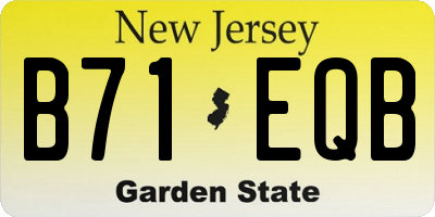 NJ license plate B71EQB