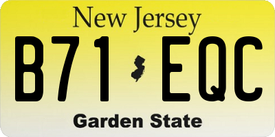 NJ license plate B71EQC