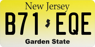 NJ license plate B71EQE