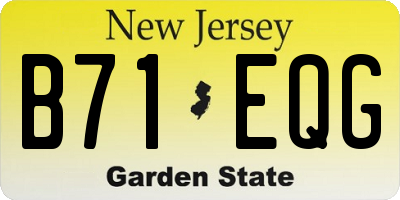 NJ license plate B71EQG
