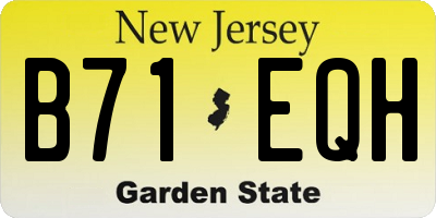 NJ license plate B71EQH