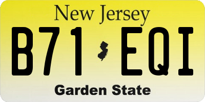 NJ license plate B71EQI