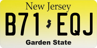 NJ license plate B71EQJ