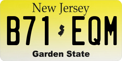 NJ license plate B71EQM