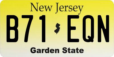 NJ license plate B71EQN