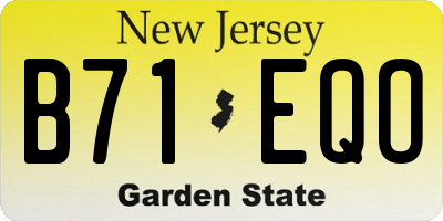 NJ license plate B71EQO