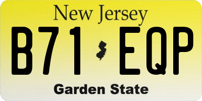 NJ license plate B71EQP