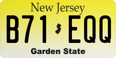 NJ license plate B71EQQ