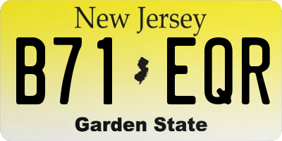 NJ license plate B71EQR