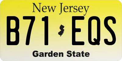 NJ license plate B71EQS
