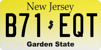 NJ license plate B71EQT