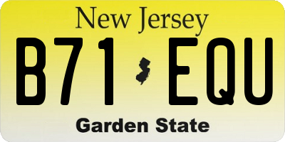 NJ license plate B71EQU