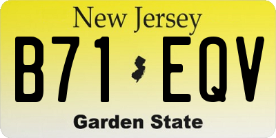 NJ license plate B71EQV