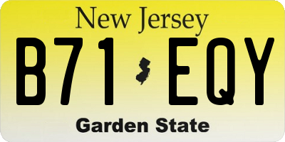 NJ license plate B71EQY