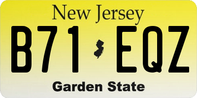 NJ license plate B71EQZ