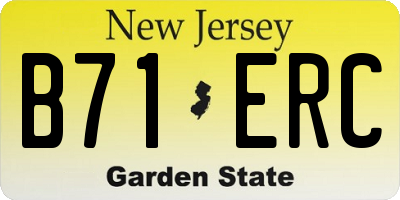 NJ license plate B71ERC