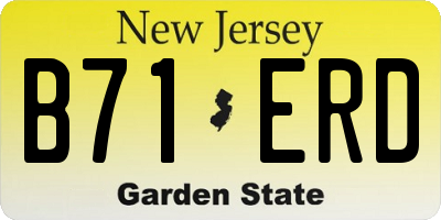 NJ license plate B71ERD