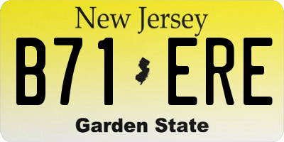 NJ license plate B71ERE