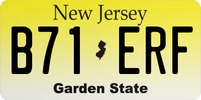 NJ license plate B71ERF