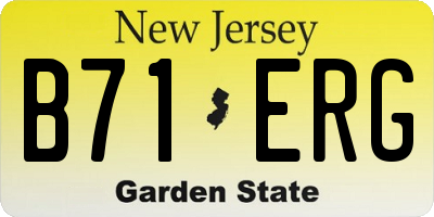 NJ license plate B71ERG