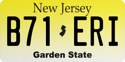 NJ license plate B71ERI