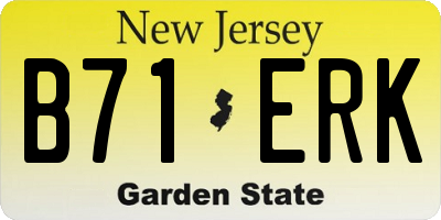 NJ license plate B71ERK