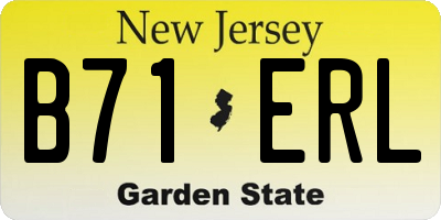 NJ license plate B71ERL
