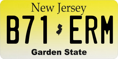 NJ license plate B71ERM