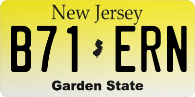 NJ license plate B71ERN
