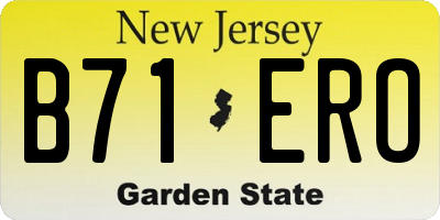 NJ license plate B71ERO
