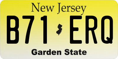 NJ license plate B71ERQ
