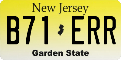 NJ license plate B71ERR