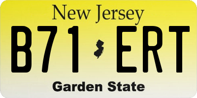 NJ license plate B71ERT