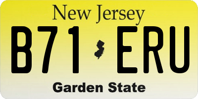 NJ license plate B71ERU