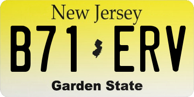 NJ license plate B71ERV