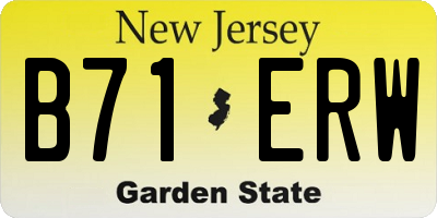 NJ license plate B71ERW