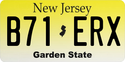 NJ license plate B71ERX