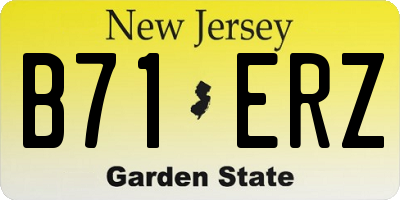 NJ license plate B71ERZ