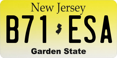 NJ license plate B71ESA