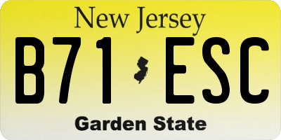 NJ license plate B71ESC