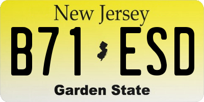 NJ license plate B71ESD