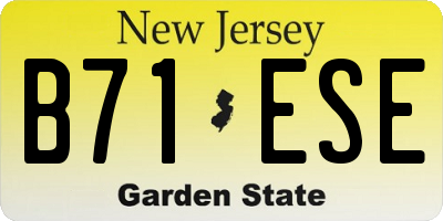 NJ license plate B71ESE