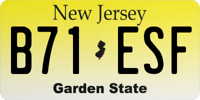 NJ license plate B71ESF